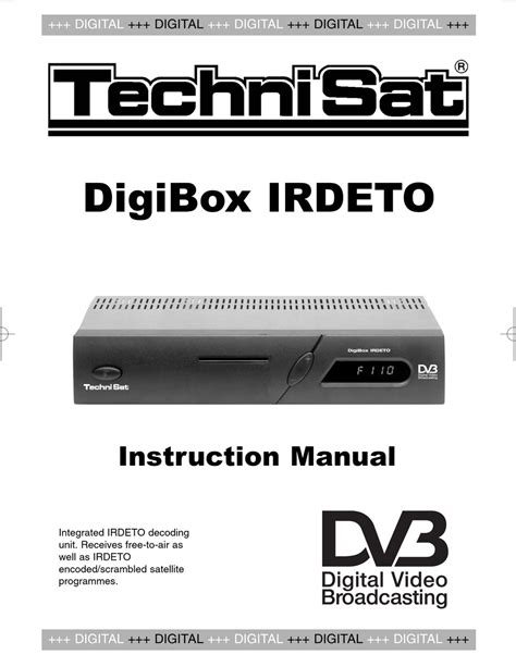 TechniSat DigiBox IRDETO Integrated IRDETO Instruction Manual